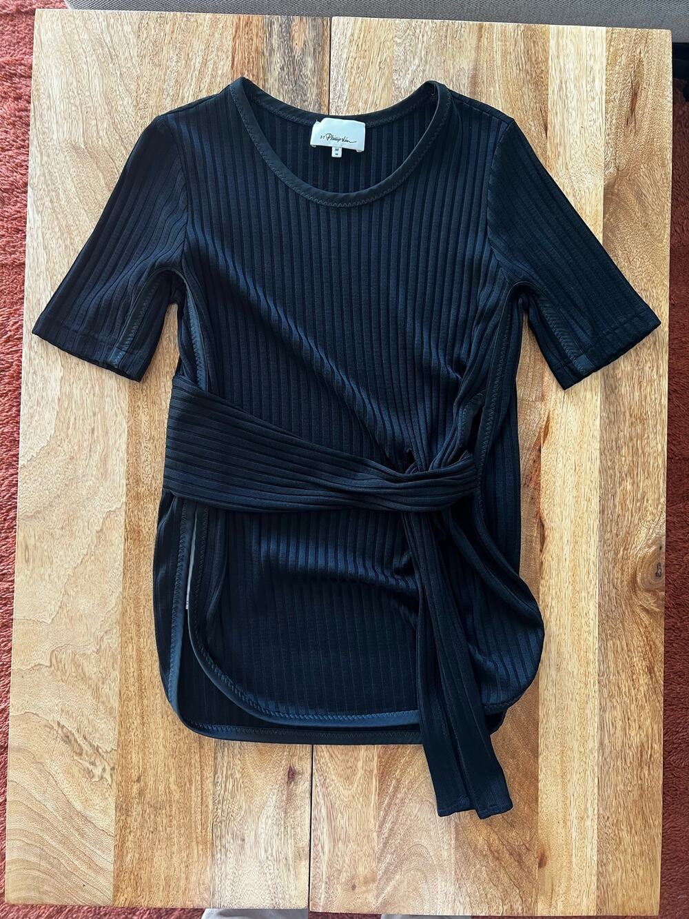 3.1 Phillip Lim Silky Black Knit Sweater Top